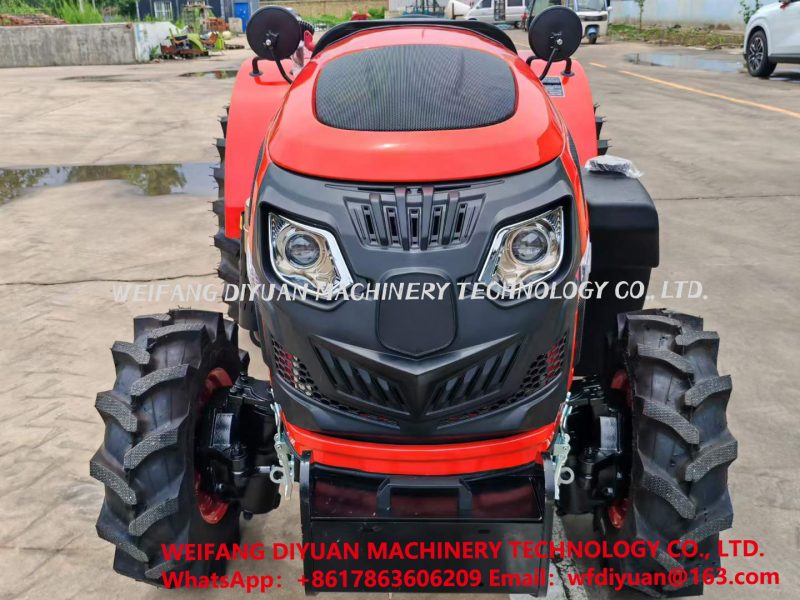 4WD Farm Tractor with Rotary Cultivator Attachment