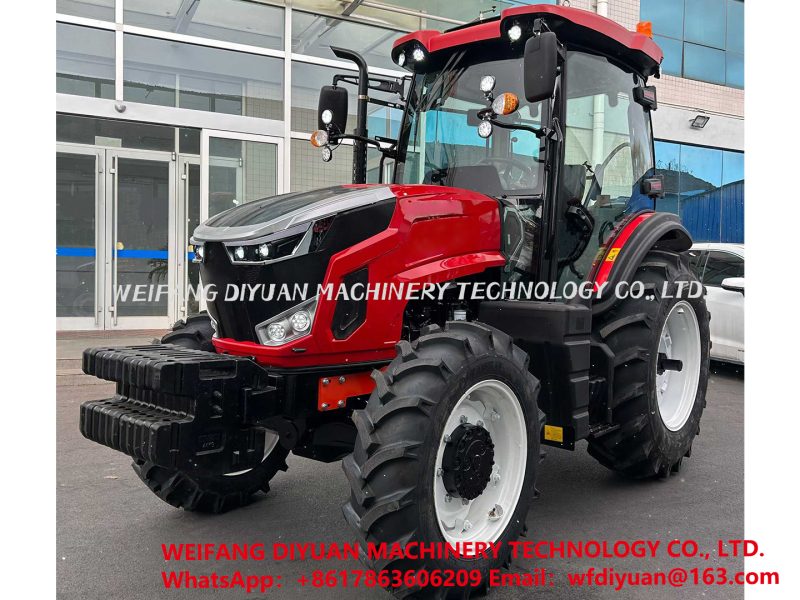 Agricultural Tractor with Rotary Tiller and Disc Plow
